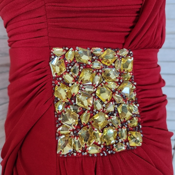 Sherri Hill red one shoulder mini formal dress size 4 - Picture 8 of 8